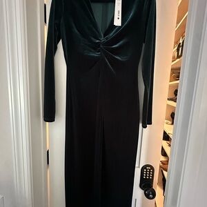 Elegant Green Velvet Dress